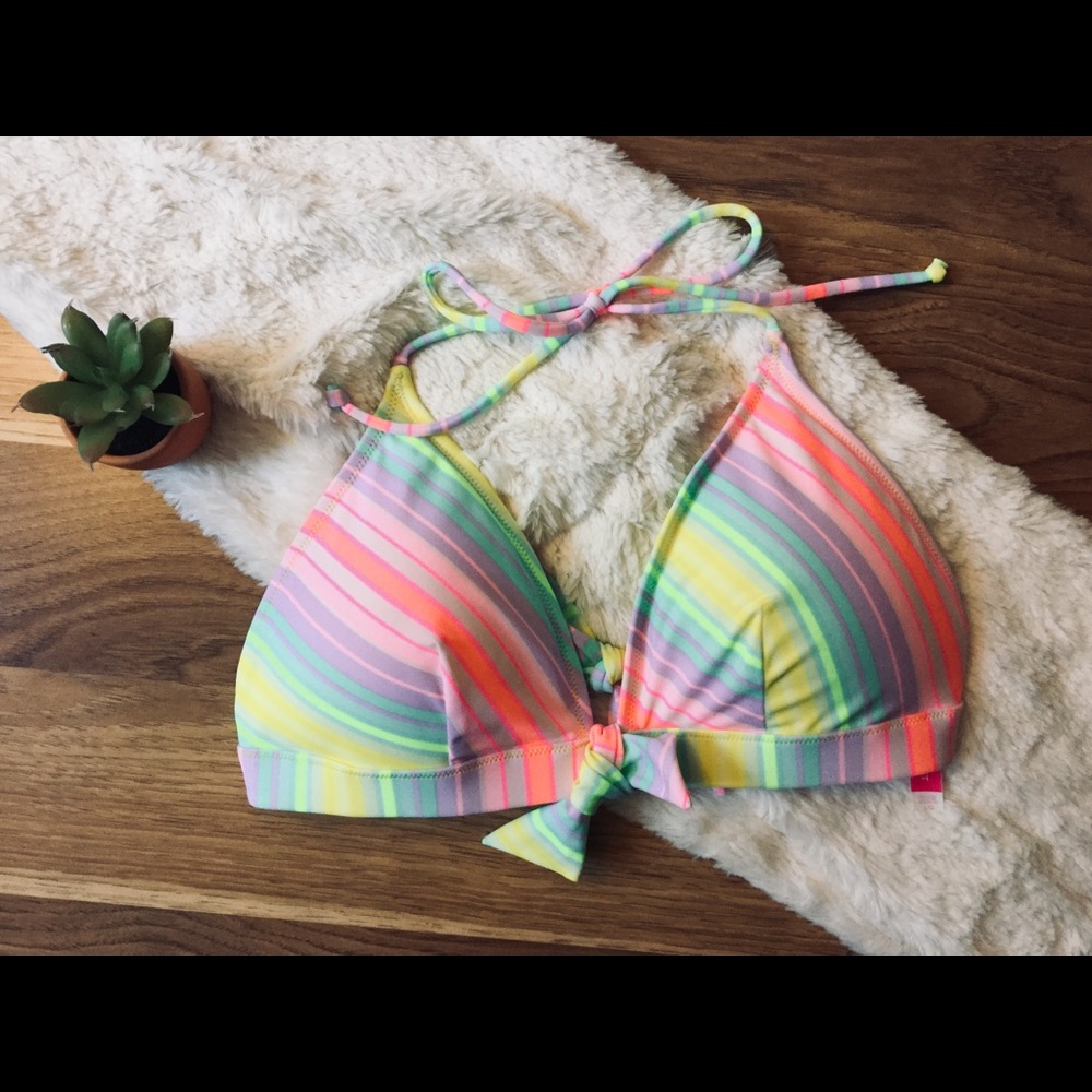 Striped Victoria’s Secret Bikini Top Size Large